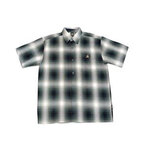 Lowrider Short Sleeve Black Plaid Button Up Size Medium Chicano Cholo Old School